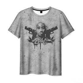 Мужская футболка 3D с принтом 2Pac в Курске, 100% полиэфир | прямой крой, круглый вырез горловины, длина до линии бедер | rap | tupac shakur | тупак шакур | хип хоп