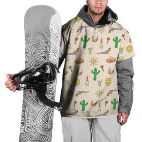Накидка на куртку 3D с принтом Мексиканский коллаж в Курске, 100% полиэстер |  | Тематика изображения на принте: кактус | коллад | мексика | револьвер | черепа | чили