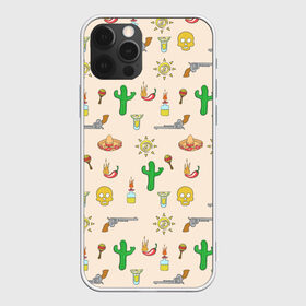 Чехол для iPhone 12 Pro Max с принтом Мексиканский коллаж в Курске, Силикон |  | Тематика изображения на принте: кактус | коллад | мексика | револьвер | черепа | чили