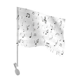 Флаг для автомобиля с принтом ноты в Курске, 100% полиэстер | Размер: 30*21 см | музыка | ноты | струны