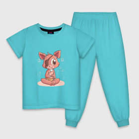 Детская пижама хлопок с принтом Фокси в Курске, 100% хлопок |  брюки и футболка прямого кроя, без карманов, на брюках мягкая резинка на поясе и по низу штанин
 | Тематика изображения на принте: мир дружба жевачка | фнаф