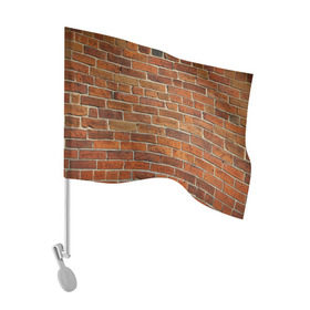 Флаг для автомобиля с принтом Кирпичи в Курске, 100% полиэстер | Размер: 30*21 см | бетон | камень | кирпич | мощь | стена | строительство | стройка | цемент