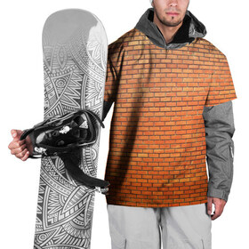 Накидка на куртку 3D с принтом Кирпичная стена в Курске, 100% полиэстер |  | камень | кирпич | стена