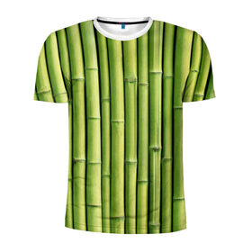 Мужская футболка 3D спортивная с принтом Бамбук в Курске, 100% полиэстер с улучшенными характеристиками | приталенный силуэт, круглая горловина, широкие плечи, сужается к линии бедра | Тематика изображения на принте: бамбук | дерево | джунгли | кустарник | надёжность | прочность | стена