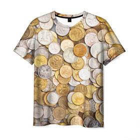 Мужская футболка 3D с принтом Российские монетки в Курске, 100% полиэфир | прямой крой, круглый вырез горловины, длина до линии бедер | money | валюта | деньги | копейка | лавэ | мелочёвка | мелочь | монетки | монеты | россия | рубль | филки