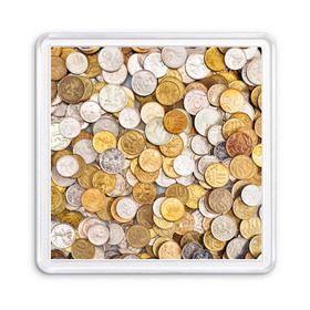 Магнит 55*55 с принтом Российские монетки в Курске, Пластик | Размер: 65*65 мм; Размер печати: 55*55 мм | money | валюта | деньги | копейка | лавэ | мелочёвка | мелочь | монетки | монеты | россия | рубль | филки