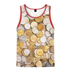 Мужская майка 3D с принтом Российские монетки в Курске, 100% полиэстер | круглая горловина, приталенный силуэт, длина до линии бедра. Пройма и горловина окантованы тонкой бейкой | money | валюта | деньги | копейка | лавэ | мелочёвка | мелочь | монетки | монеты | россия | рубль | филки