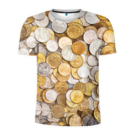 Мужская футболка 3D спортивная с принтом Российские монетки в Курске, 100% полиэстер с улучшенными характеристиками | приталенный силуэт, круглая горловина, широкие плечи, сужается к линии бедра | money | валюта | деньги | копейка | лавэ | мелочёвка | мелочь | монетки | монеты | россия | рубль | филки