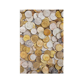 Обложка для паспорта матовая кожа с принтом Российские монетки в Курске, натуральная матовая кожа | размер 19,3 х 13,7 см; прозрачные пластиковые крепления | money | валюта | деньги | копейка | лавэ | мелочёвка | мелочь | монетки | монеты | россия | рубль | филки