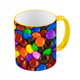 Кружка 3D с принтом Цветные конфетки в Курске, керамика | ёмкость 330 мл | вкусняшки | драже | конфеты | лакомство | сладости | шоколад