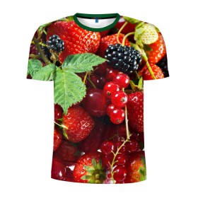 Мужская футболка 3D спортивная с принтом Любимые ягоды в Курске, 100% полиэстер с улучшенными характеристиками | приталенный силуэт, круглая горловина, широкие плечи, сужается к линии бедра | вкусно | голубика | дача | деревня | ежевика | зелень | клубника | малина | огород | полезно | сад | смородина | сок | фрукты | черника | шиповник | ягоды