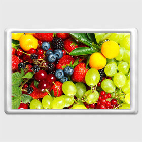 Магнит 45*70 с принтом Вкусные ягоды в Курске, Пластик | Размер: 78*52 мм; Размер печати: 70*45 | виноград | вкусно | голубика | дача | деревня | ежевика | клубника | малина | огород | полезно | рябина | сад | смородина | сок | фрукты | черника | ягоды
