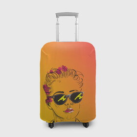 Чехол для чемодана 3D с принтом Fashion girl в Курске, 86% полиэфир, 14% спандекс | двустороннее нанесение принта, прорези для ручек и колес | 