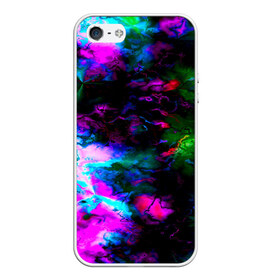 Чехол для iPhone 5/5S матовый с принтом Цветные волны в Курске, Силикон | Область печати: задняя сторона чехла, без боковых панелей | абстракция | иллюзии | краска | текстуры | цветные