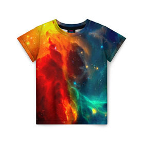 Детская футболка 3D с принтом Atlantis nebula в Курске, 100% гипоаллергенный полиэфир | прямой крой, круглый вырез горловины, длина до линии бедер, чуть спущенное плечо, ткань немного тянется | Тематика изображения на принте: вселенная | звезды | космос