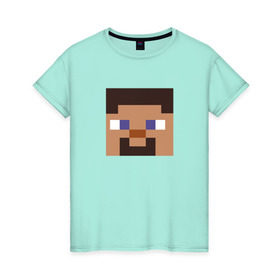 Женская футболка хлопок с принтом Minecraft в Курске, 100% хлопок | прямой крой, круглый вырез горловины, длина до линии бедер, слегка спущенное плечо | game | minecraft | игры | маинкрафт | майн | майнкравт | майнкрафт