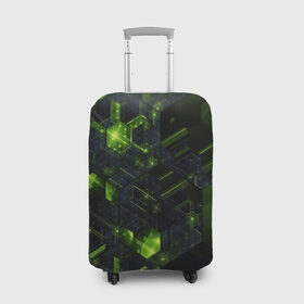 Чехол для чемодана 3D с принтом Технология в Курске, 86% полиэфир, 14% спандекс | двустороннее нанесение принта, прорези для ручек и колес | 