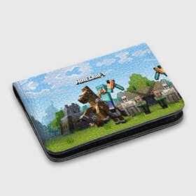 Картхолдер с принтом с принтом Minecraft на коне в Курске, натуральная матовая кожа | размер 7,3 х 10 см; кардхолдер имеет 4 кармана для карт; | game | minecraft | игры | маинкрафт | майн | майнкравт | майнкрафт