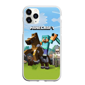 Чехол для iPhone 11 Pro матовый с принтом Minecraft на коне в Курске, Силикон |  | 