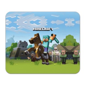 Коврик прямоугольный с принтом Minecraft на коне в Курске, натуральный каучук | размер 230 х 185 мм; запечатка лицевой стороны | Тематика изображения на принте: game | minecraft | игры | маинкрафт | майн | майнкравт | майнкрафт