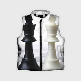 Детский жилет утепленный 3D с принтом Шахматы в Курске,  |  | белая | черная | шахматы