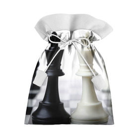 Подарочный 3D мешок с принтом Шахматы в Курске, 100% полиэстер | Размер: 29*39 см | белая | черная | шахматы