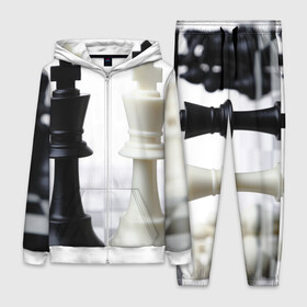 Женский костюм 3D с принтом Шахматы в Курске,  |  | белая | черная | шахматы