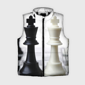 Женский жилет утепленный 3D с принтом Шахматы в Курске,  |  | белая | черная | шахматы
