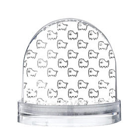 Снежный шар с принтом Undertale Annoying dog white в Курске, Пластик | Изображение внутри шара печатается на глянцевой фотобумаге с двух сторон | 8 bit | annoying dog | dog | pixel art | undertale | white