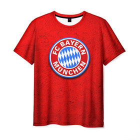 Мужская футболка 3D с принтом Бавария лого в Курске, 100% полиэфир | прямой крой, круглый вырез горловины, длина до линии бедер | bayern | munchen | бавария | мюнхен | фк | фк бавария | футбол