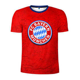 Мужская футболка 3D спортивная с принтом Бавария лого в Курске, 100% полиэстер с улучшенными характеристиками | приталенный силуэт, круглая горловина, широкие плечи, сужается к линии бедра | bayern | munchen | бавария | мюнхен | фк | фк бавария | футбол