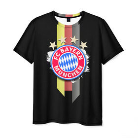 Мужская футболка 3D с принтом ФК Бавария в Курске, 100% полиэфир | прямой крой, круглый вырез горловины, длина до линии бедер | bayern | munchen | бавария | мюнхен | фк | фк бавария | футбол