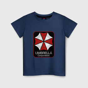 Детская футболка хлопок с принтом Umbrella corporation в Курске, 100% хлопок | круглый вырез горловины, полуприлегающий силуэт, длина до линии бедер | resident evil | вирус | зомби