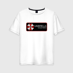Женская футболка хлопок Oversize с принтом Umbrella corporation Нашивка-2 в Курске, 100% хлопок | свободный крой, круглый ворот, спущенный рукав, длина до линии бедер
 | resident evil | вирус | зомби