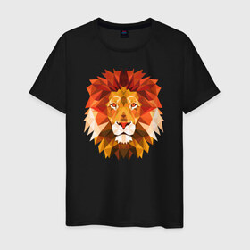 Мужская футболка хлопок с принтом Лёва в Курске, 100% хлопок | прямой крой, круглый вырез горловины, длина до линии бедер, слегка спущенное плечо. | животные | лев