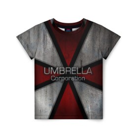 Детская футболка 3D с принтом Umbrella corps в Курске, 100% гипоаллергенный полиэфир | прямой крой, круглый вырез горловины, длина до линии бедер, чуть спущенное плечо, ткань немного тянется | resident evil | вирус | зомби