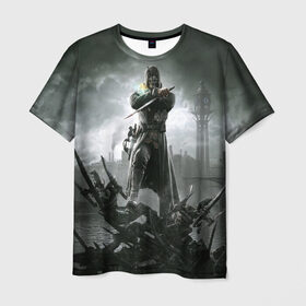 Мужская футболка 3D с принтом Dishonored в Курске, 100% полиэфир | прямой крой, круглый вырез горловины, длина до линии бедер | dishonored | ассасин | игры