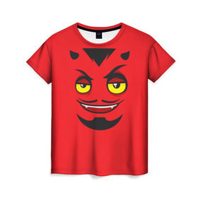 Женская футболка 3D с принтом Дьявол в Курске, 100% полиэфир ( синтетическое хлопкоподобное полотно) | прямой крой, круглый вырез горловины, длина до линии бедер | дьявол | монстр | прикольные картинки | чёрт