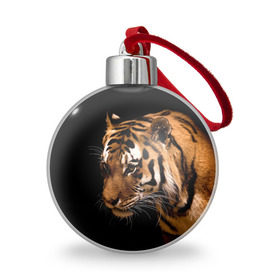 Ёлочный шар с принтом Тигр в Курске, Пластик | Диаметр: 77 мм | полосы | хищник