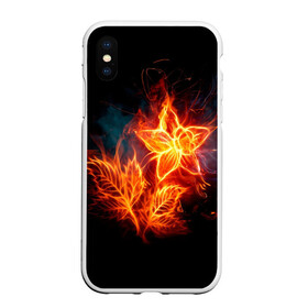 Чехол для iPhone XS Max матовый с принтом Огненный цветок в Курске, Силикон | Область печати: задняя сторона чехла, без боковых панелей | звезда | искры | огненный цветок | огонь | пламя | пожар