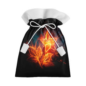 Подарочный 3D мешок с принтом Огненный цветок в Курске, 100% полиэстер | Размер: 29*39 см | Тематика изображения на принте: звезда | искры | огненный цветок | огонь | пламя | пожар
