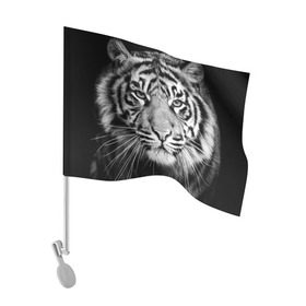 Флаг для автомобиля с принтом Красавец тигр в Курске, 100% полиэстер | Размер: 30*21 см | джунгли | дикая кошка | животные | зверь | король | кровь | мясо | опасность | охотник | тигр | хищник | царь | цирк