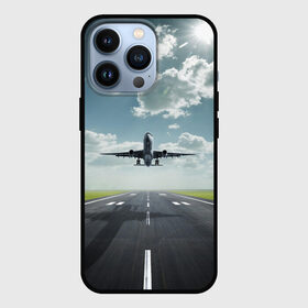 Чехол для iPhone 13 Pro с принтом Самолет в Курске,  |  | Тематика изображения на принте: взлет | небо | природа