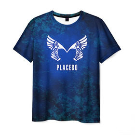 Мужская футболка 3D с принтом Placebo лого в Курске, 100% полиэфир | прямой крой, круглый вырез горловины, длина до линии бедер | Тематика изображения на принте: placebo | брайан молко | молко | плацебо | плейсибо | плэйсибо