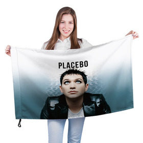 Флаг 3D с принтом Плацебо в Курске, 100% полиэстер | плотность ткани — 95 г/м2, размер — 67 х 109 см. Принт наносится с одной стороны | placebo | брайан молко | молко | плацебо | плейсибо | плэйсибо