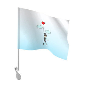 Флаг для автомобиля с принтом Жених на шарике в Курске, 100% полиэстер | Размер: 30*21 см | 14 февраля | день святого валентина | для двоих | для жениха | для мужа | жених | любовь | молодожены | муж | свадьба