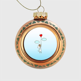 Стеклянный ёлочный шар с принтом Невеста на шарике в Курске, Стекло | Диаметр: 80 мм | 14 февраля | день святого валентина | для двоих | для жены | для невесты | жена | любовь | молодожены | невеста | свадьба
