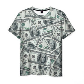 Мужская футболка 3D с принтом Банкноты в Курске, 100% полиэфир | прямой крой, круглый вырез горловины, длина до линии бедер | dollars | swag | бабло | банкноты | деньги | доллары | кеш | сваг | свег | свэг