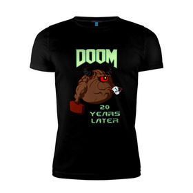 Мужская футболка премиум с принтом Doom 20 лет спустя в Курске, 92% хлопок, 8% лайкра | приталенный силуэт, круглый вырез ворота, длина до линии бедра, короткий рукав | 