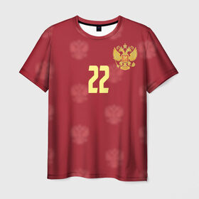 Мужская футболка 3D с принтом Артем Дзюба (сборная России) в Курске, 100% полиэфир | прямой крой, круглый вырез горловины, длина до линии бедер | Тематика изображения на принте: 22 | dzyuba | зенит | россия | рф | сборная